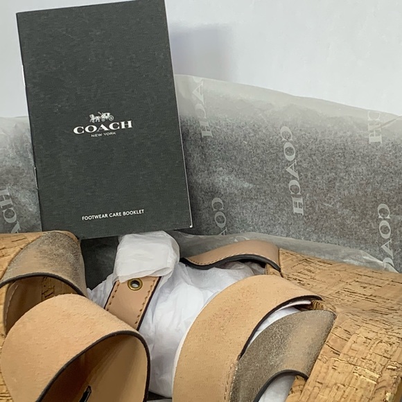 Coach Suede/Leather Platform Sandals. Never worn, bought new Macys. 7.5B - Picture 6 of 13